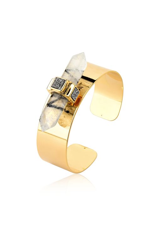 Pulseira Krypton - Cristal Grafitado e Drusa Metalizada - Coleção Krypton Banho: Folheado a Ouro