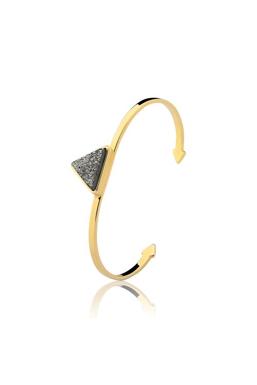 Pulseira Galaxy Triângulo - Drusa Metalizada - Coleção Geometric Banho: Folheado a Ouro
