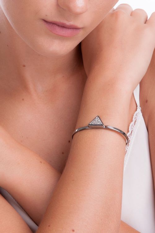 Pulseira Galaxy Triângulo - Drusa Metalizada - Coleção Geometric Banho: Ródio Negro