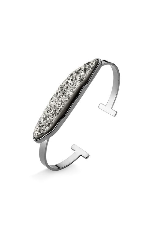 Pulseira U Rock Drop - Drusa Metalizada - Coleção U Rock Banho: Ródio Negro