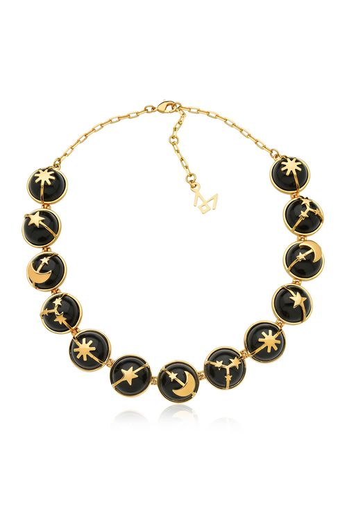 Colar Ying Yang - Obsidiana Preta - Coleção Conexão Banho: Folheado a Ouro