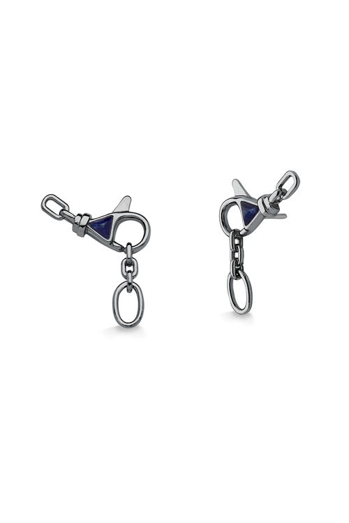 Brinco Link - Sodalita - Coleção Focus Banho: Ródio Negro