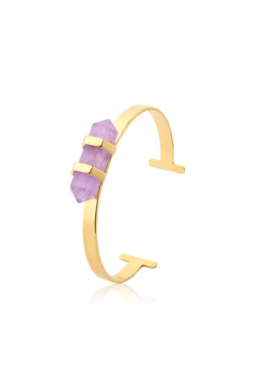 Pulseira Pierre - Ametista - Coleção Acquarella Banho: Folheado a Ouro