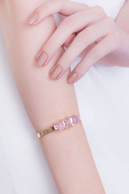 Pulseira Pierre - Ametista - Coleção Acquarella Banho: Folheado a Ouro