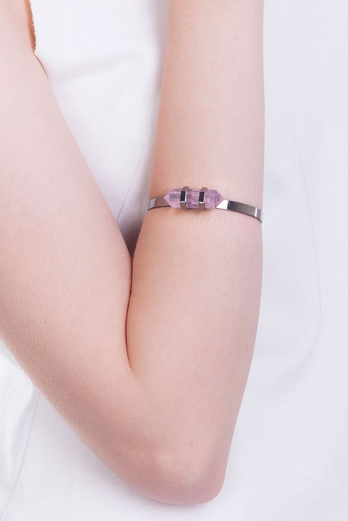 Pulseira Pierre - Ametista - Coleção Acquarella Banho: Ródio Negro