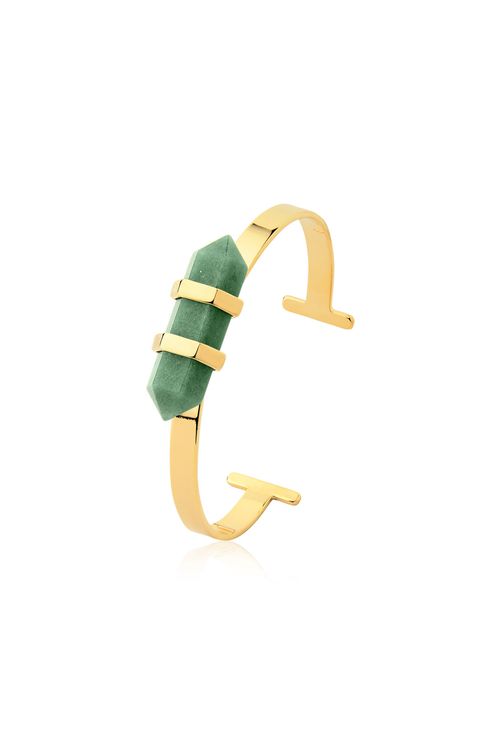 Pulseira Pierre - Quartzo Verde - Coleção Acquarella Banho: Folheado a Ouro