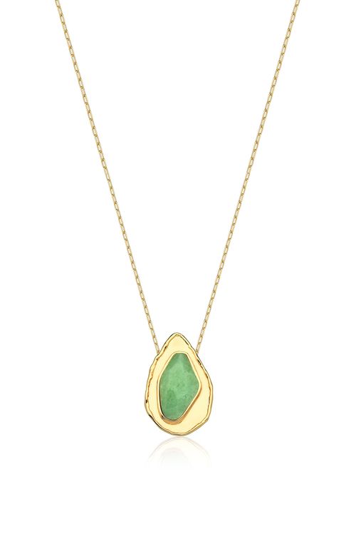 Colar Alegria Gota - Quartzo Verde - Coleção Ícone Banho: Folheado a Ouro