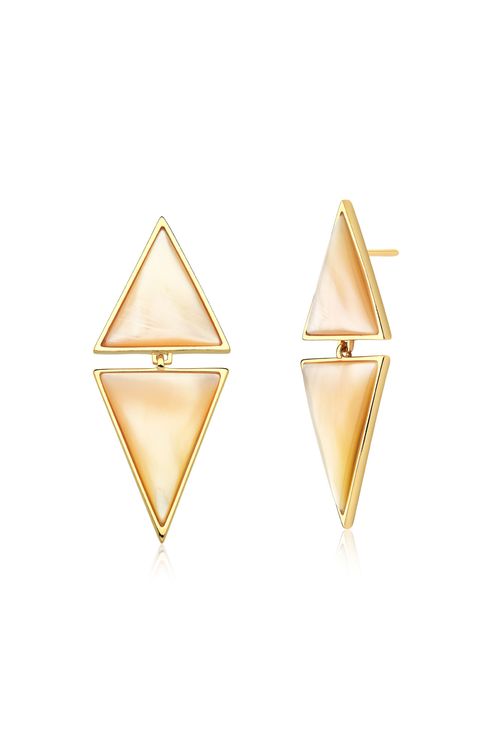 Brinco Small Two Pieces - Madrepérola - Coleção Geometric Banho: Folheado a Ouro