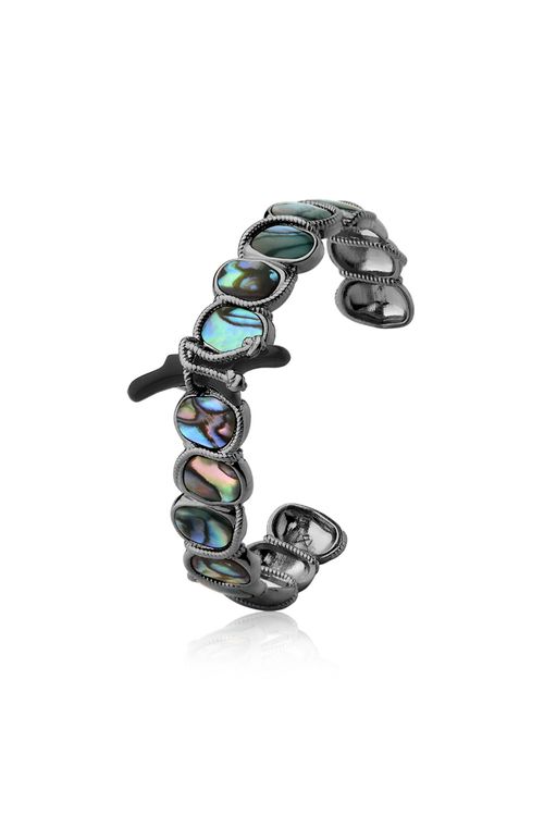 Pulseira Submerso - Abalone e Preto - Coleção Marea Banho: Ródio Negro