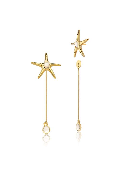 Brinco Starfish - Madrepérola - Coleção Marea Banho: Folheado a Ouro