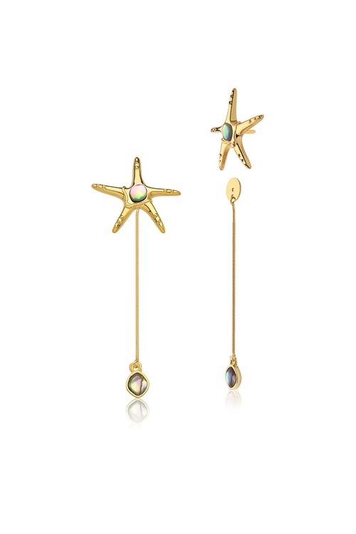 Brinco Starfish - Abalone - Coleção Marea Banho: Folheado a Ouro