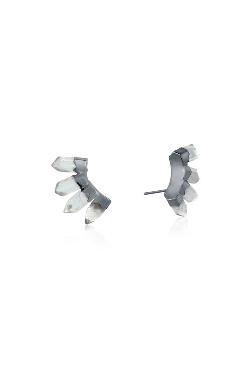 Brinco Sensibilidade - Cristal - Coleção Alma Banho: Ródio Negro