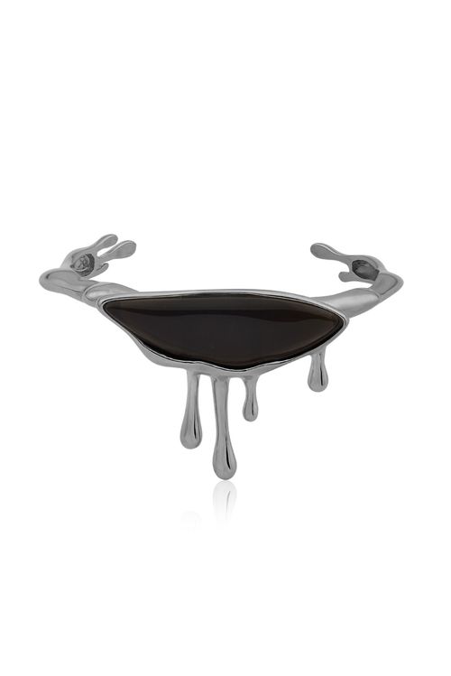 Pulseira Dilúvio - Ônix - Coleção Impulso Banho: Ródio Negro