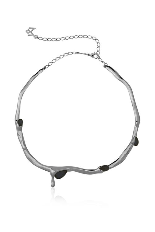 Colar Choker Calor - Ônix - Coleção Impulso Banho: Ródio Negro