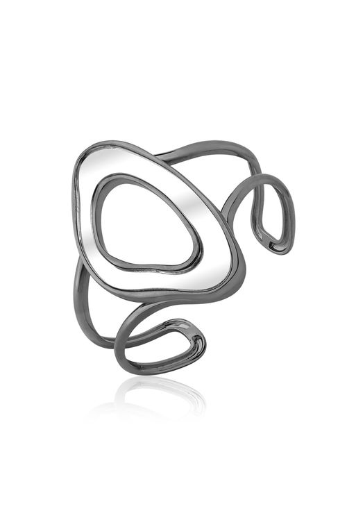 Pulseira Atração - Espelho - Coleção Reflexo Banho: Ródio Negro