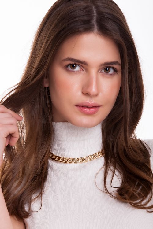 Colar Choker Metal - Coleção Urban Banho: Folheado a Ouro