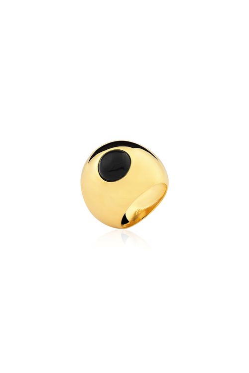 Anel El Sombrero - Preto - Coleção Fusion Banho: Folheado a Ouro