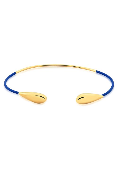 Colar Choker Las Gotas - Azul - Coleção Fusion Banho: Folheado a Ouro