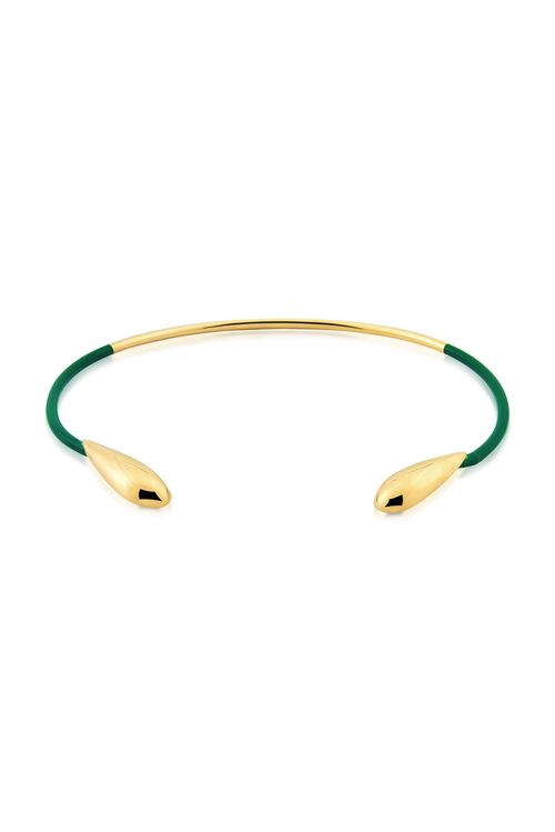 Colar Choker Las Gotas - Verde - Coleção Fusion Banho: Folheado a Ouro