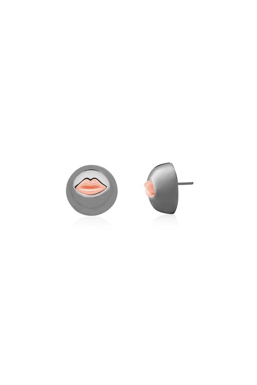 Brinco Soft Kiss - Rosa - Coleção Kiss Me Banho: Ródio Negro