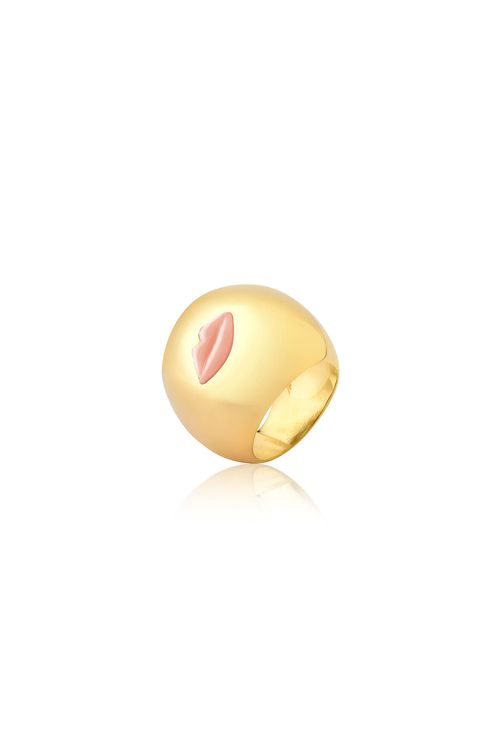 Anel Soft Kiss - Rosa - Coleção Kiss Me Banho: Folheado a Ouro