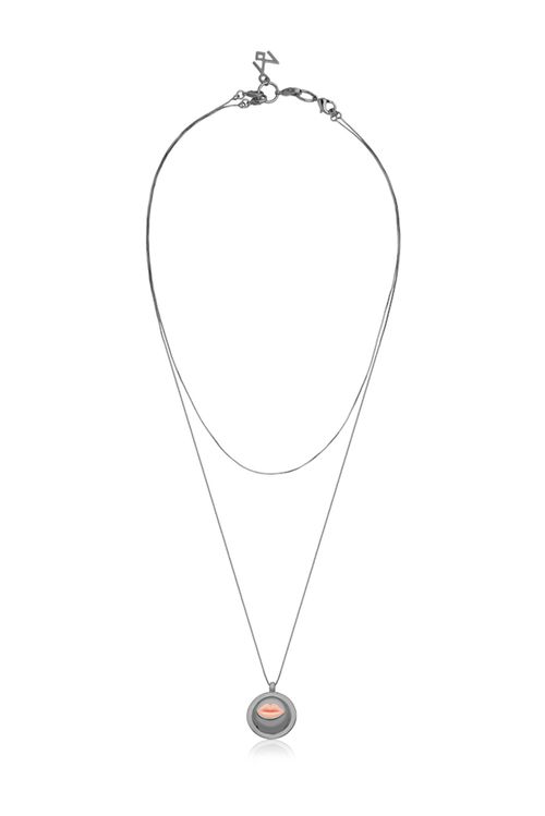 Colar Soft Kiss - Rosa - Coleção Kiss Me Banho: Ródio Negro