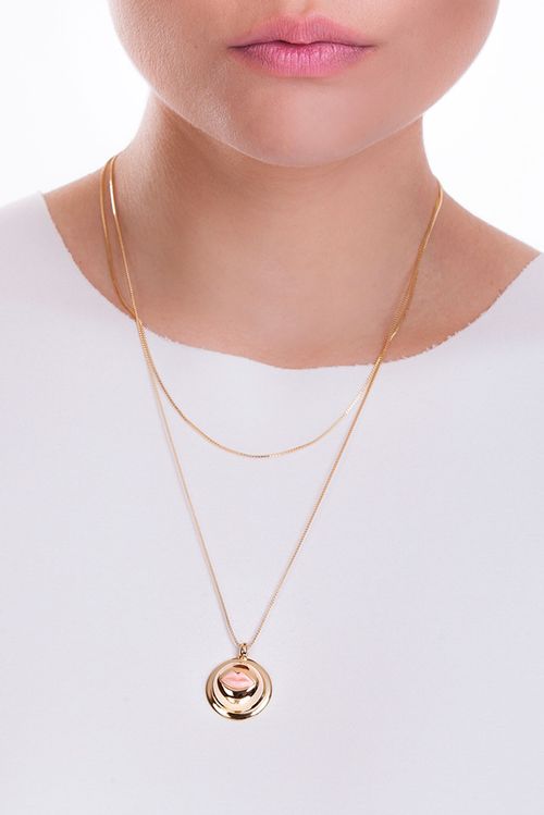 Colar Soft Kiss - Rosa - Coleção Kiss Me Banho: Folheado a Ouro