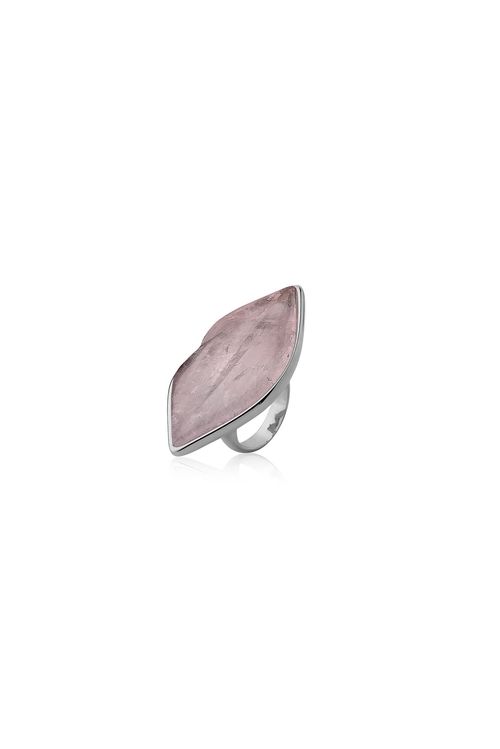 Anel Kiss Me - Quartzo Rosa - Coleção Kiss Me Banho: Ródio Negro