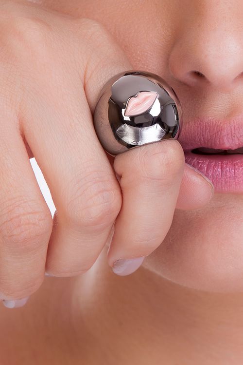 Anel Soft Kiss - Rosa - Coleção Kiss Me Banho: Ródio Negro