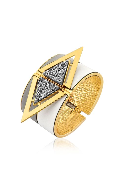Pulseira Triangle - Drusa Metalizada - Coleção Essential Banho: Folheado a Ouro
