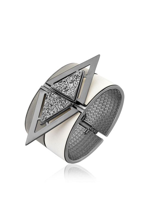 Pulseira Triangle - Drusa Metalizada - Coleção Essential Banho: Ródio Negro