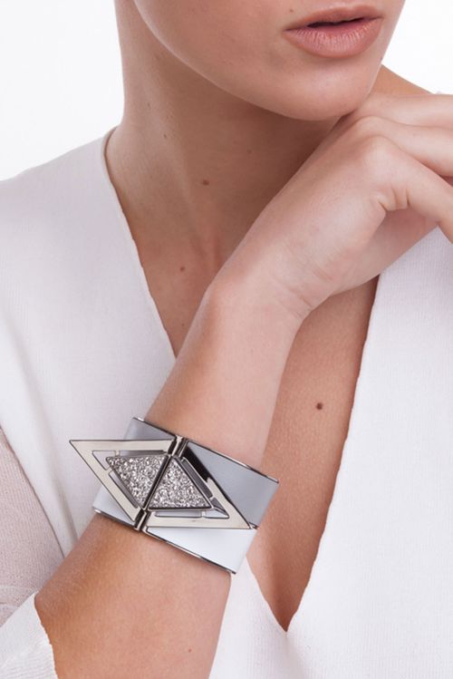 Pulseira Triangle - Drusa Metalizada - Coleção Essential Banho: Ródio Negro