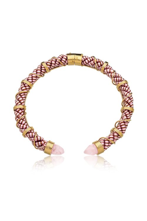 Colar Choker Eden - Quartzo Rosa - Coleção Origens Banho: Folheado a Ouro
