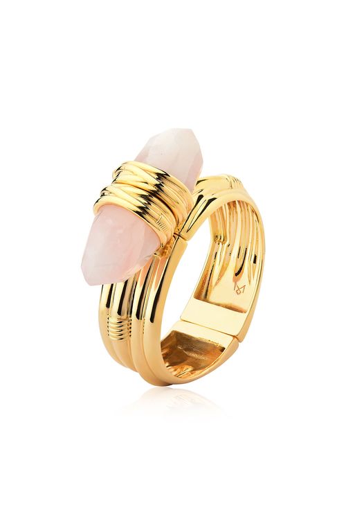 Pulseira Essência - Quartzo Rosa - Coleção Origens Banho: Folheado a Ouro