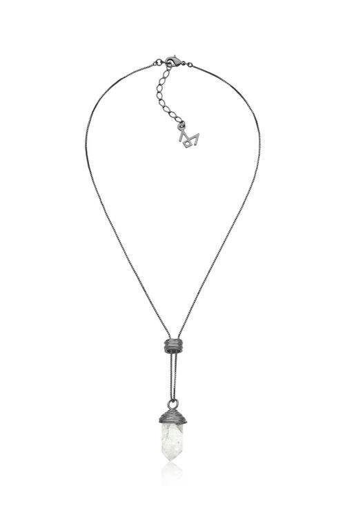 Colar Essência - Cristal - Coleção Origens Banho: Ródio Negro