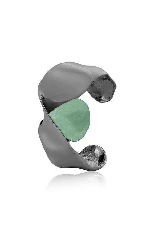 Pulseira Amazonas - Quartzo Verde - Coleção Tropical Samba Banho: Ródio Negro