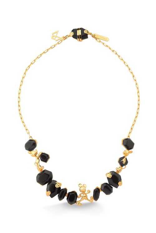 Colar Choker Mickey - Obsidiana Preta - Coleção Disney Launch Banho: Folheado a Ouro