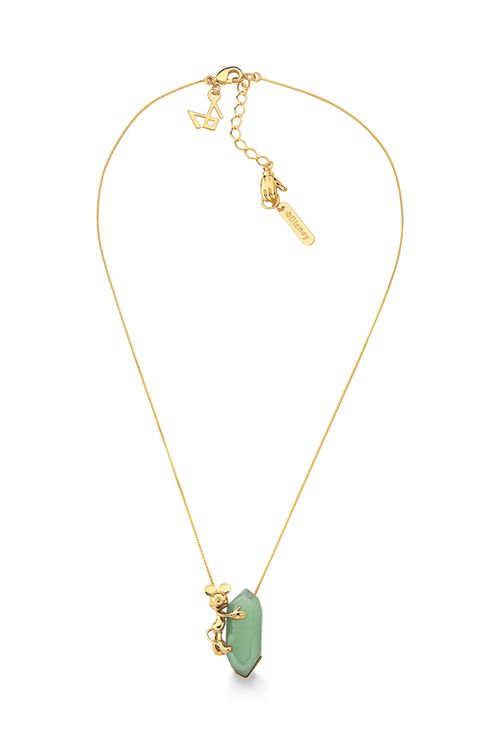 Colar Mickey - Quartzo Verde - Coleção Disney Launch Banho: Folheado a Ouro