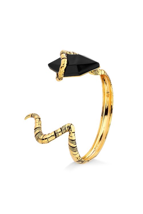 Pulseira Malévola - Obsidiana Preta - Coleção Disney Malévola Banho: Folheado a Ouro