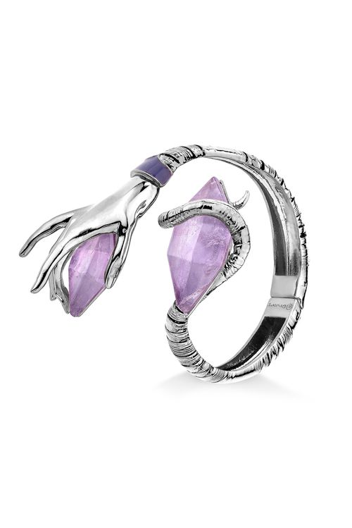 Pulseira Encantado - Ametista e Esmalte Roxo - Coleção Disney Malévola Banho: Ródio Negro
