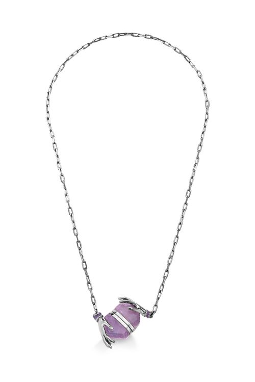 Colar Encantado - Ametista e Esmalte Roxo - Coleção Disney Malévola Banho: Ródio Negro