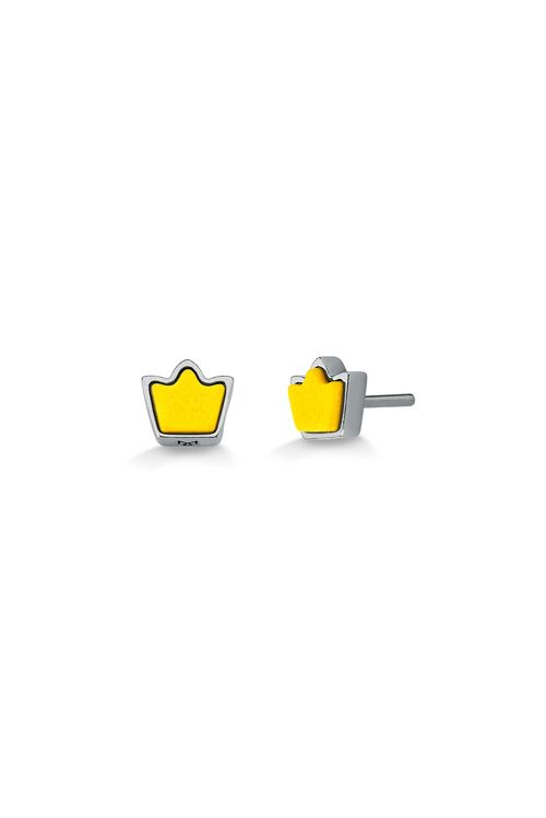 Brinco Princess - Quartzo Amarelo - Coleção Ícones Banho: Ródio Negro