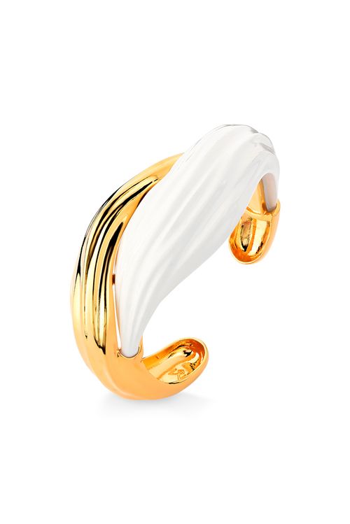 Pulseira Merengue - Resina Branca - Coleção Viva Essa Festa Banho: Folheado a Ouro