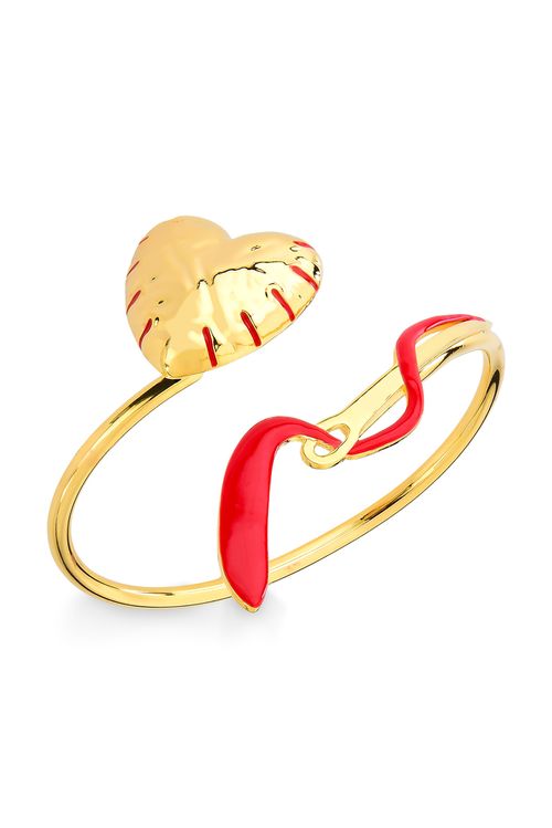 Pulseira Amor - Esmalte Vermelho - Coleção No Conforto do Seu Amor Banho: Folheado a Ouro