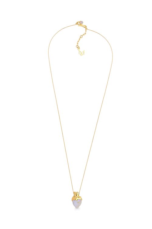 Colar Amor da Minha Vida - Quartzo Branco Holográfico - Coleção No Conforto do Seu Amor Banho: Folheado a Ouro