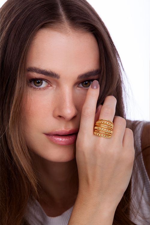 Anel Gangsta - Coleção Urban Banho: Folheado a Ouro