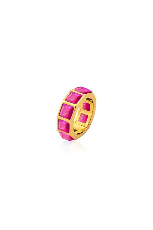Anel Stone - Haulita Pink - Coleção Krypton Banho: Folheado a Ouro