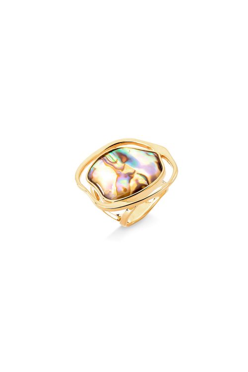 Anel Soleil - Abalone - Coleção Acquarella Banho: Folheado a Ouro