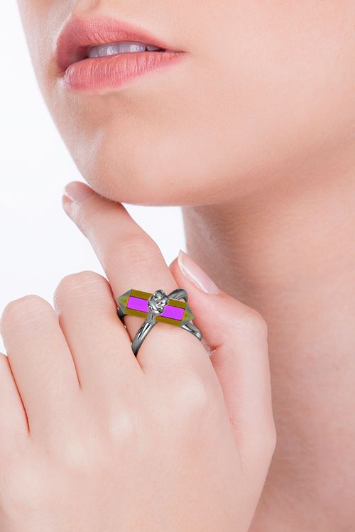 Anel Knot - Cristal Multicolorido - Coleção In Love Banho: Ródio Negro