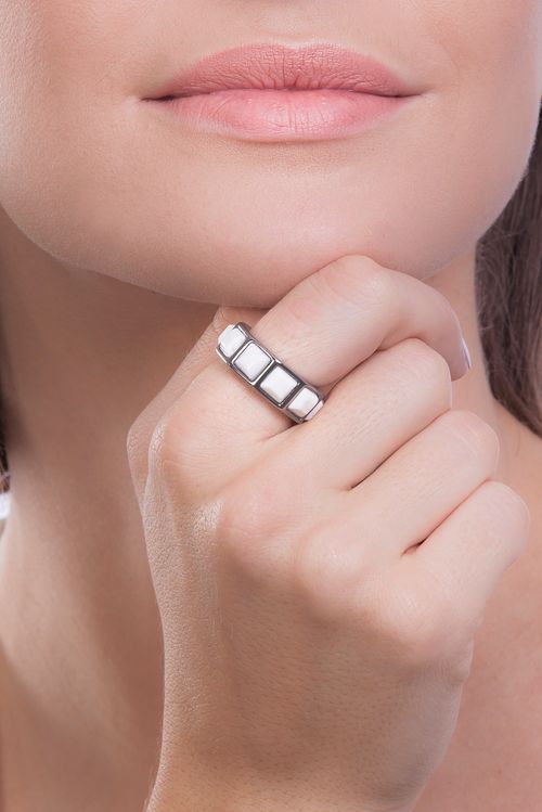Anel Stone - Haulita - Coleção Krypton Banho: Ródio Negro